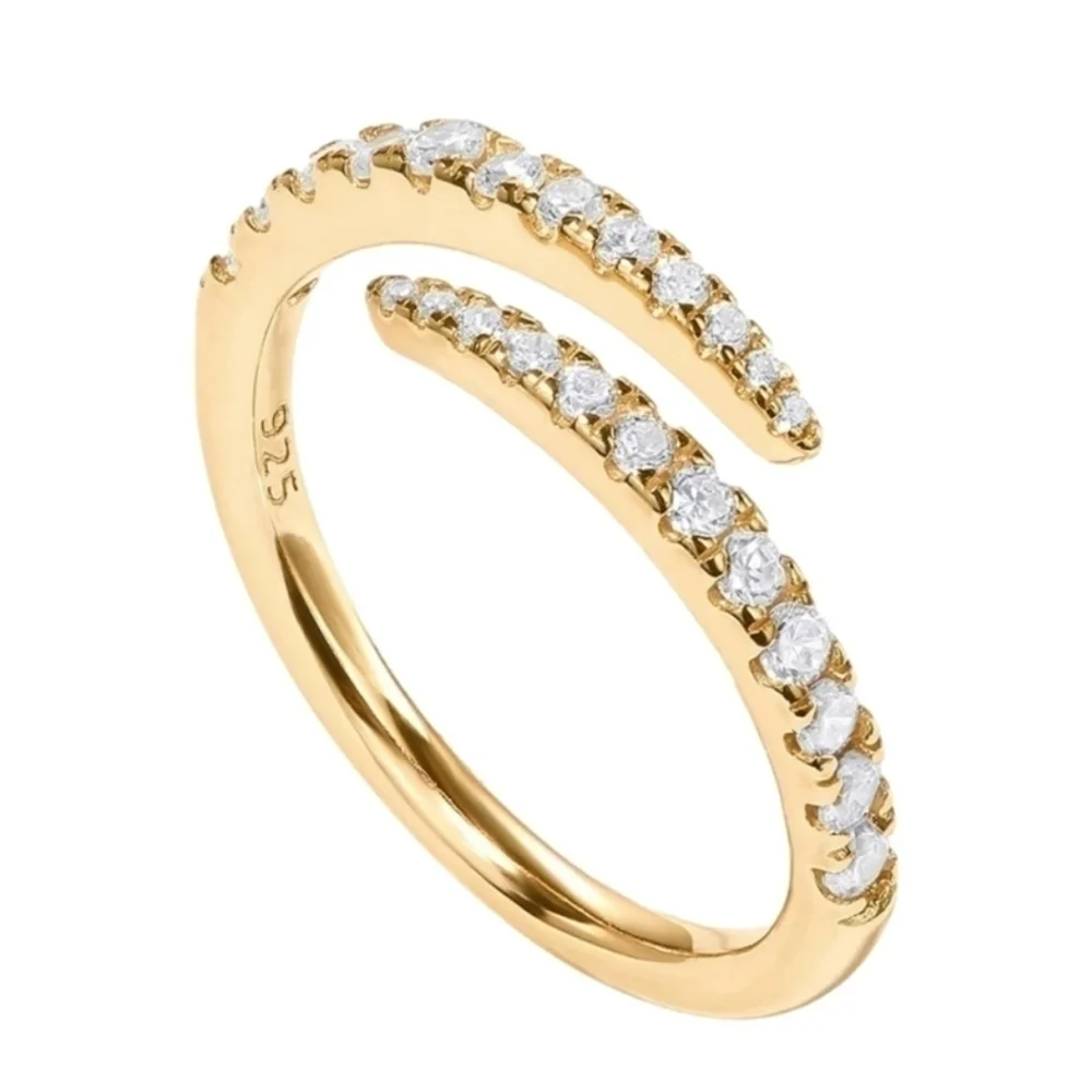 14k Gold Open Twist Eternity Diamond Band 925